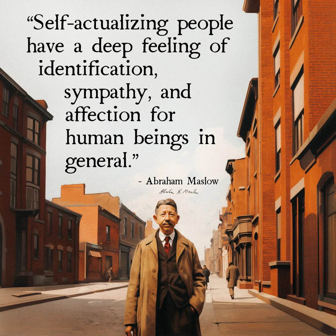 Quote by Abraham Maslow on Personal-growth - Self-actualizing people have a deep feeling of identification, sympathy, and