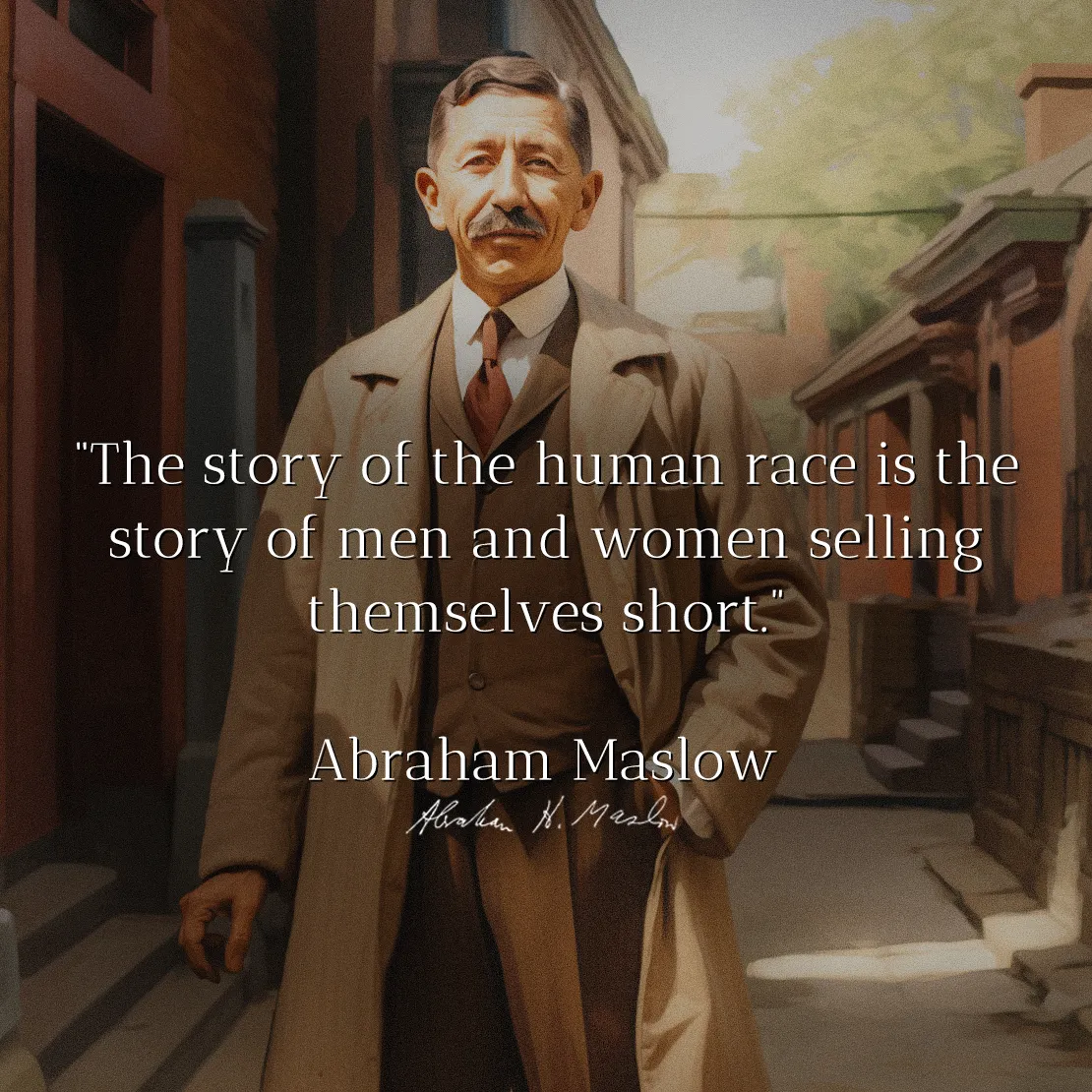 Quote by Abraham Maslow on Personal-growth - The story of the human race is the story of men and women selling themselves