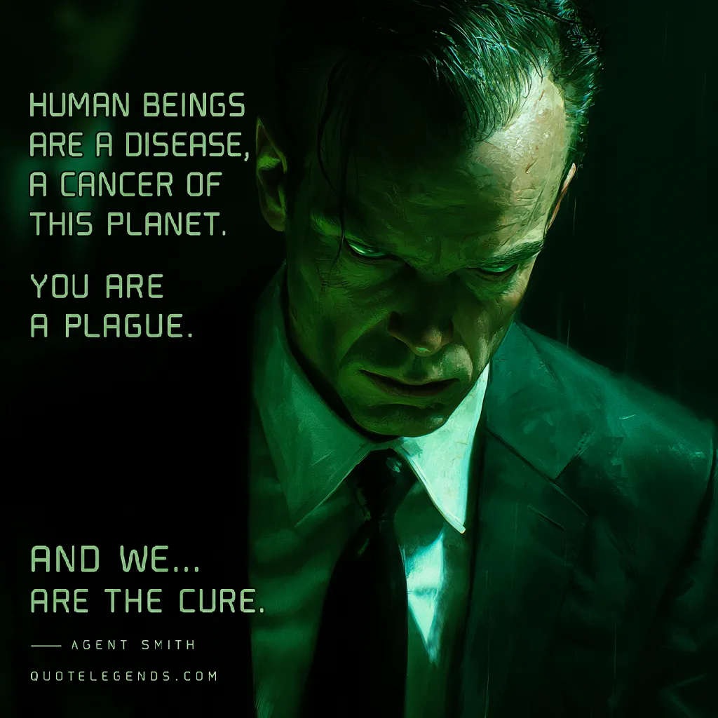 Quote by Agent Smith on Human-nature - "Human beings are a disease, a cancer of this planet..."