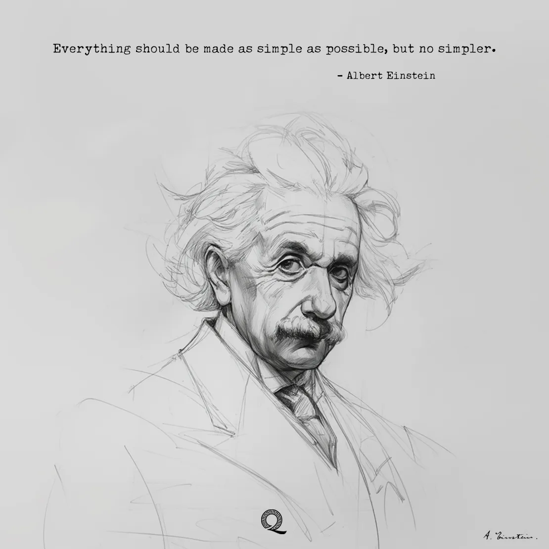 Quote by Albert Einstein on Simplicity - Everything should be made as simple as possible, but no simpler.