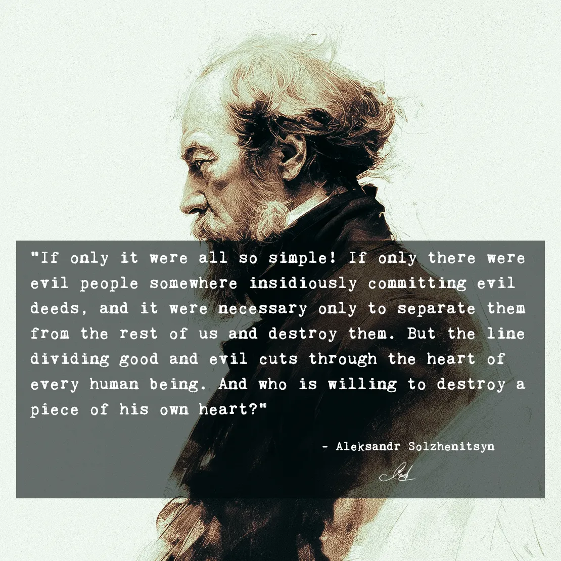 Quote by Aleksandr Solzhenitsyn on Good-and-evil - "The line dividing good and evil cuts through the heart of every human