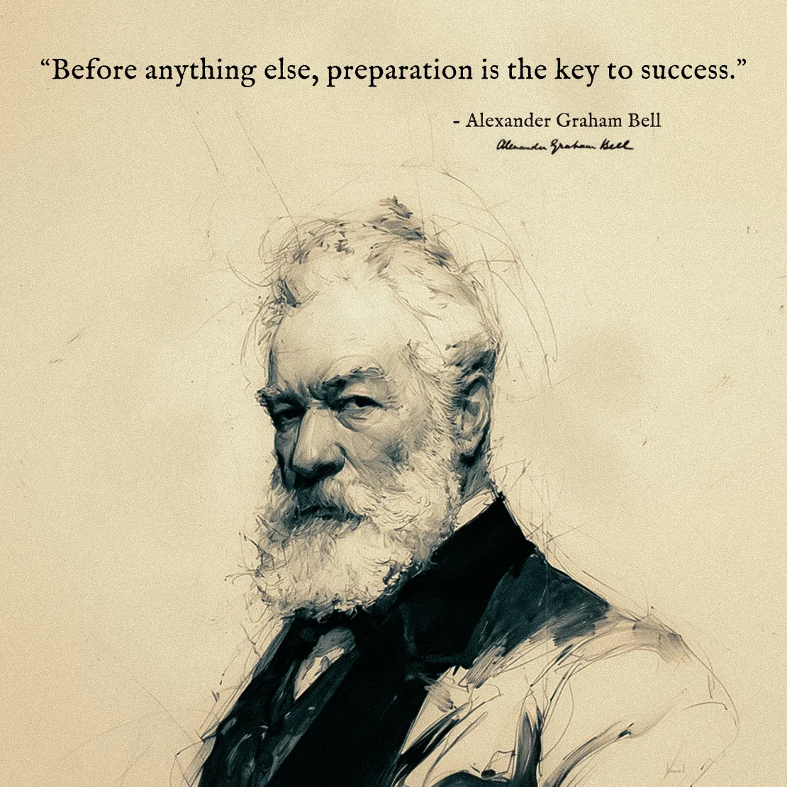 Quote by Alexander Graham Bell on Preparation - Before anything else, preparation is the key to success.