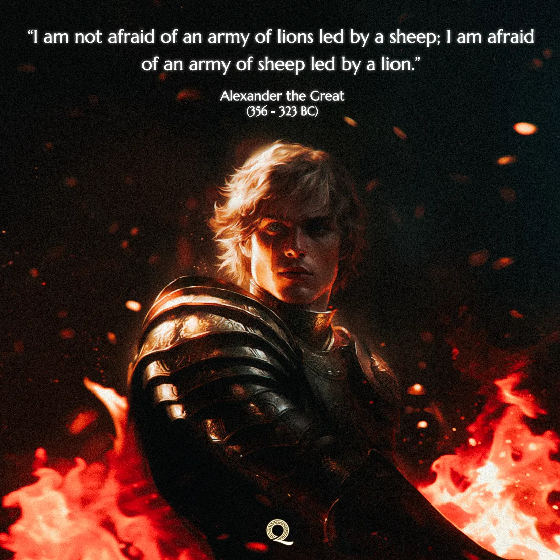Quote by Alexander the Great on Leadership - "I am not afraid of an army of lions led by a sheep..."