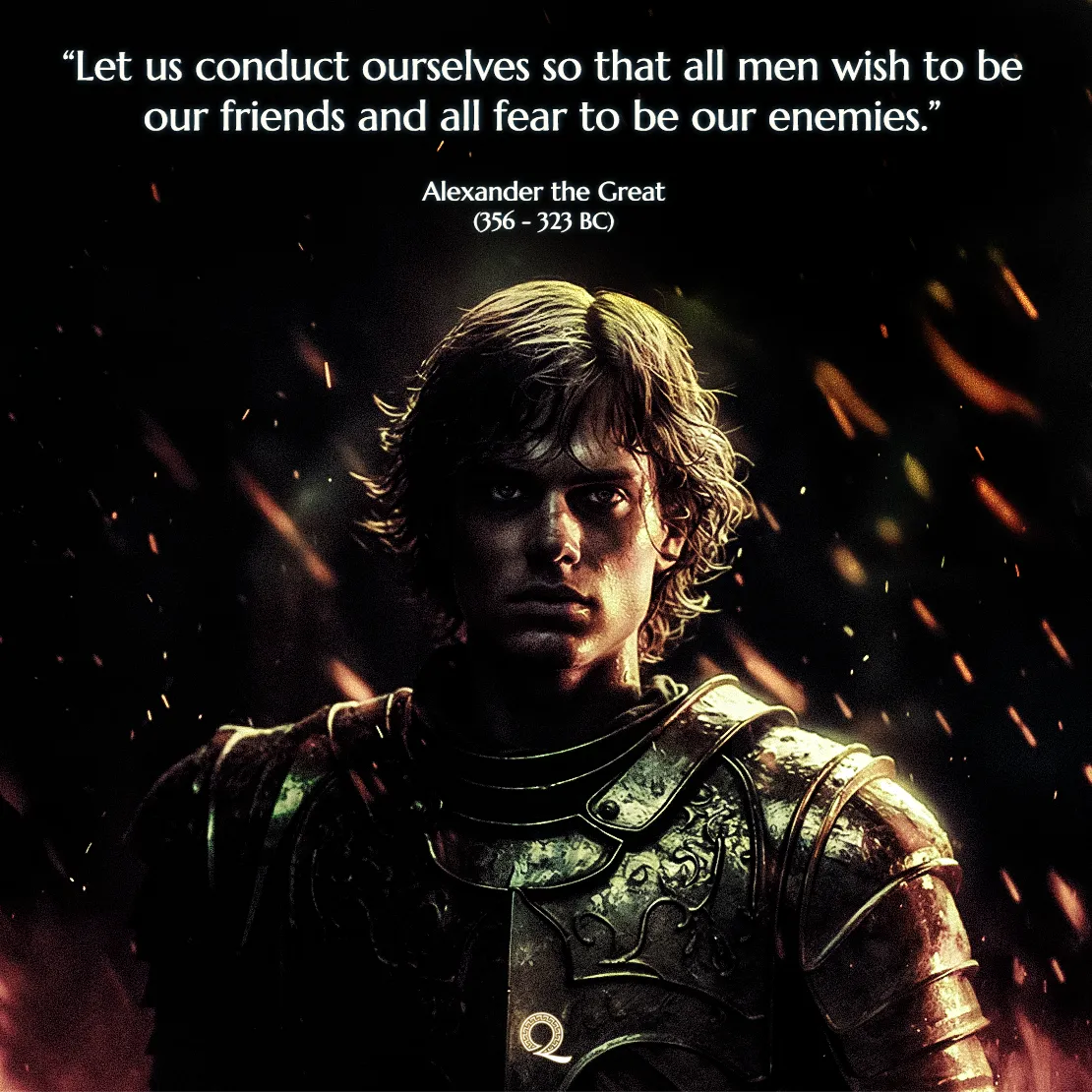 Quote by Alexander the Great on Leadership - "Let us conduct ourselves so that all men wish to be our friends..."