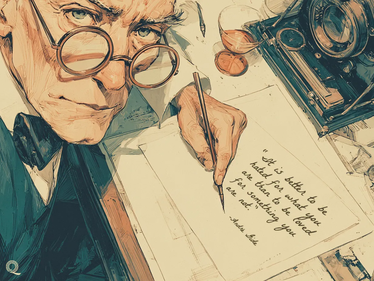 Quote by André Gide on self-acceptance - "It is better to be hated for what you are than to be loved for..."