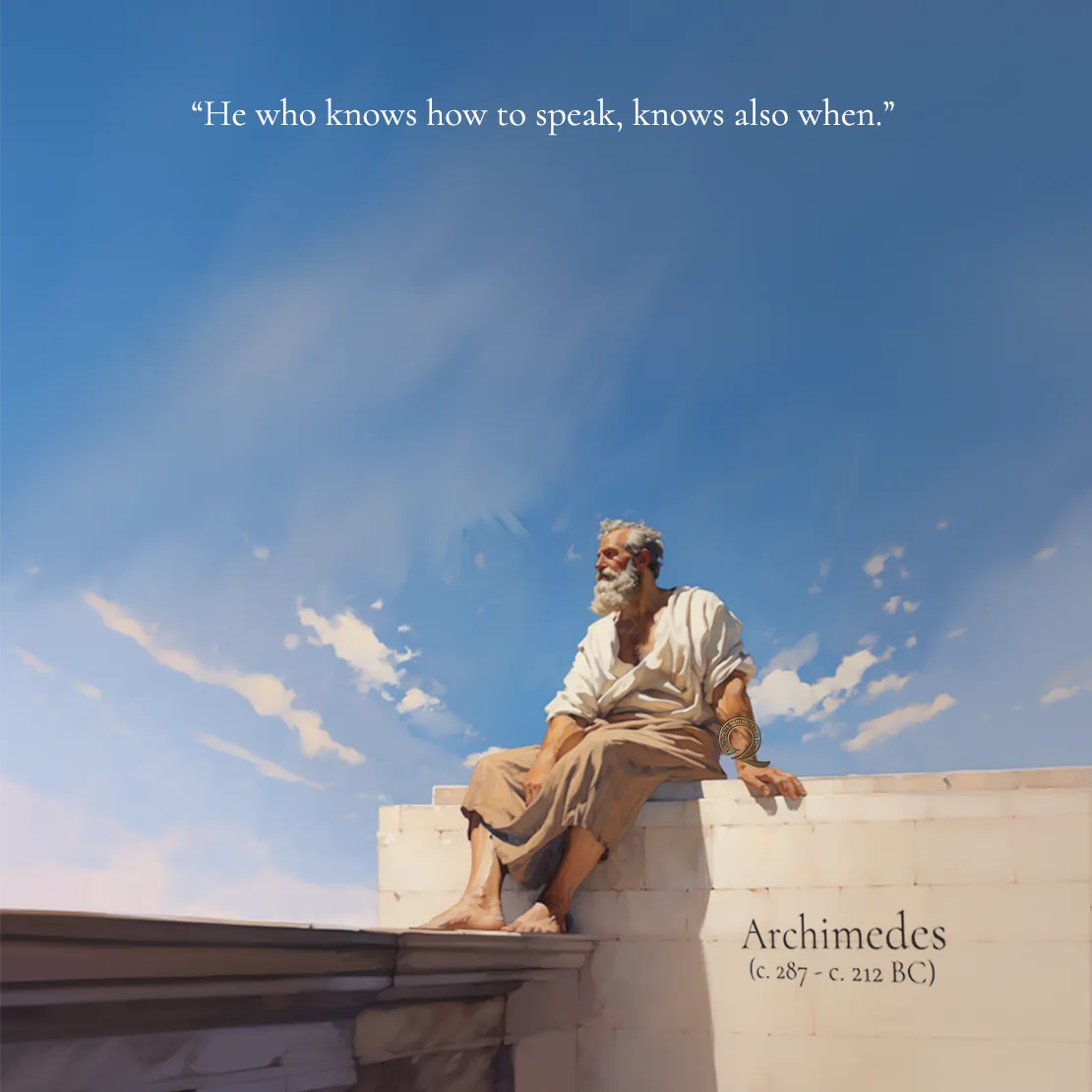 Quote by Archimedes on Communication - "He who knows how to speak, knows also when."