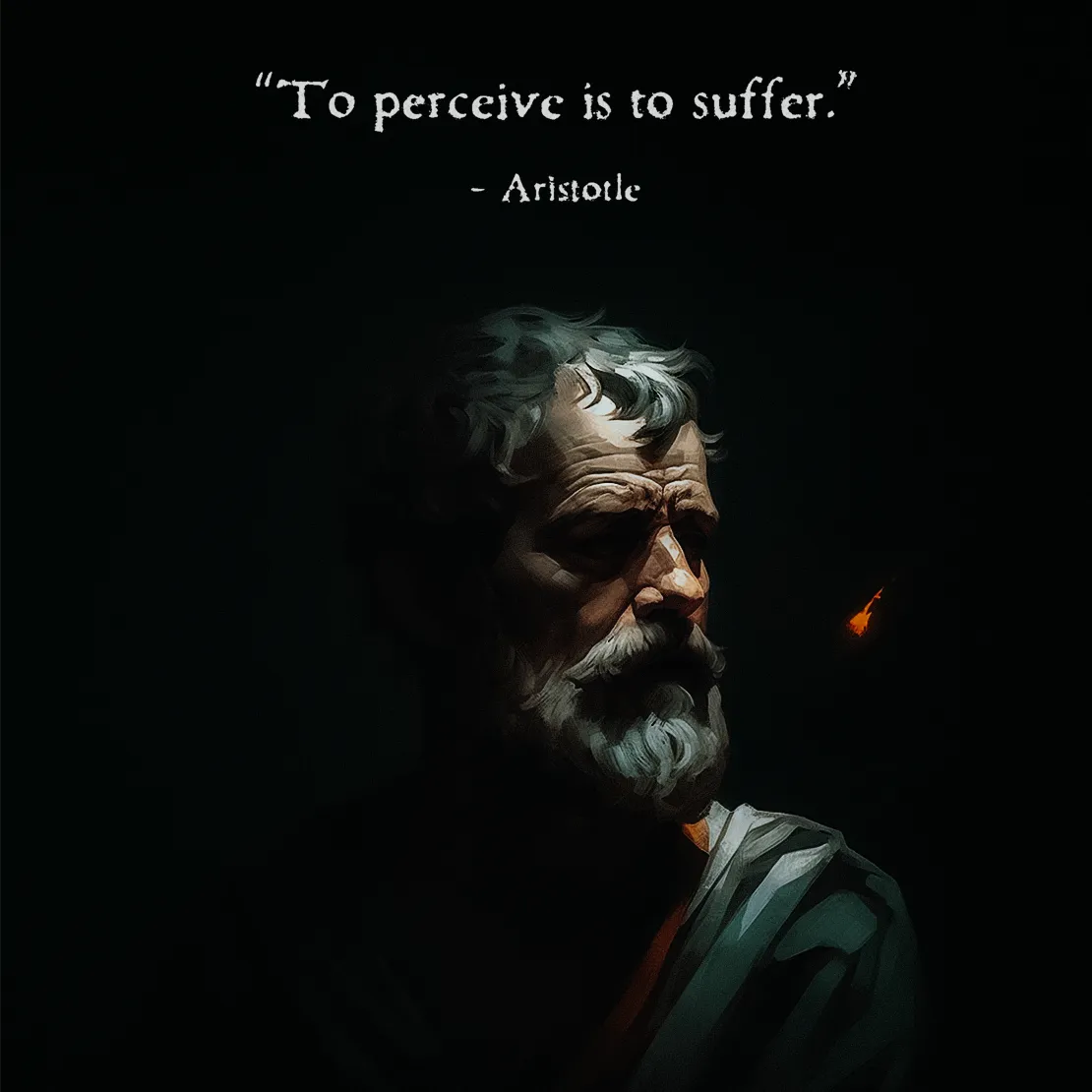 Quote by Aristotle on Suffering - To perceive is to suffer.