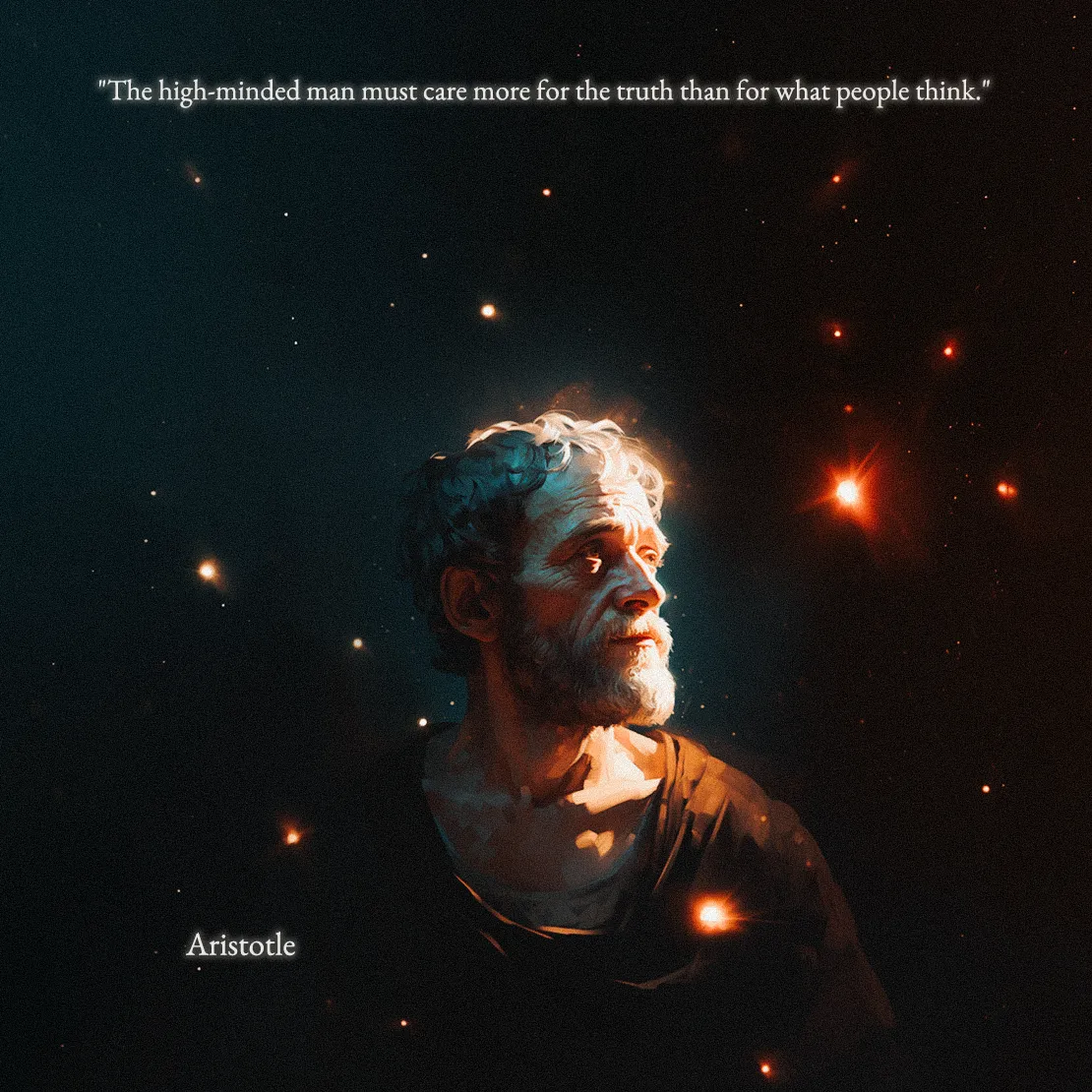 Quote by Aristotle on Truth - "The high-minded man must care more for the truth than for what people think."