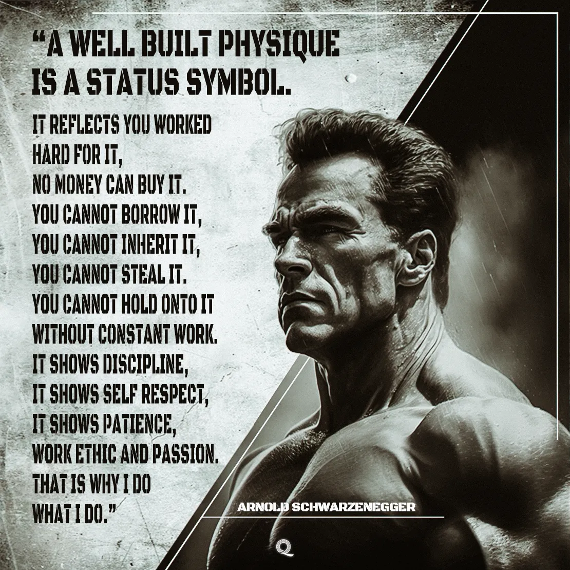 Quote by Arnold Schwarzenegger on Discipline - A well built physique is a status symbol. It reflects you worked hard for it.