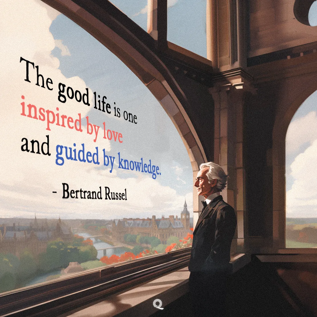 Quote by Bertrand Russell on Inspiration - The good life is one inspired by love and guided by knowledge.