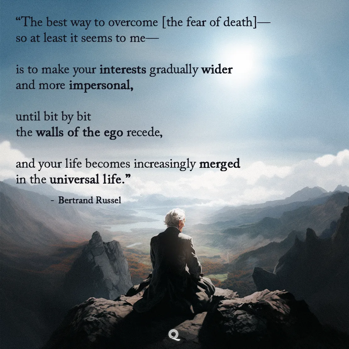 Quote by Bertrand Russell on Liberation - The best way to overcome the fear of death is to make your interests wider...