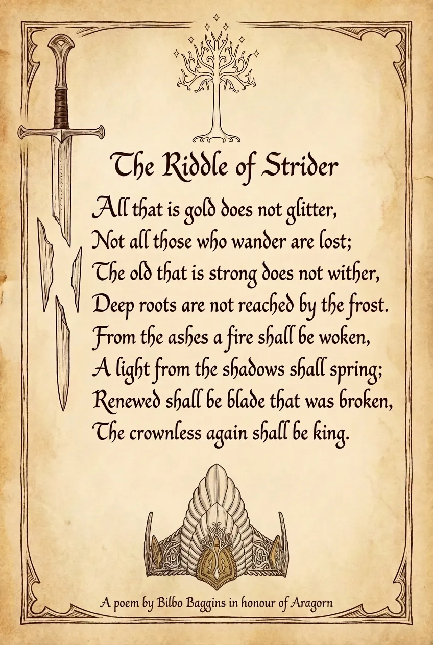 Quote by Bilbo Baggins on Hope - "All that is gold does not glitter, Not all those who wander are lost;"