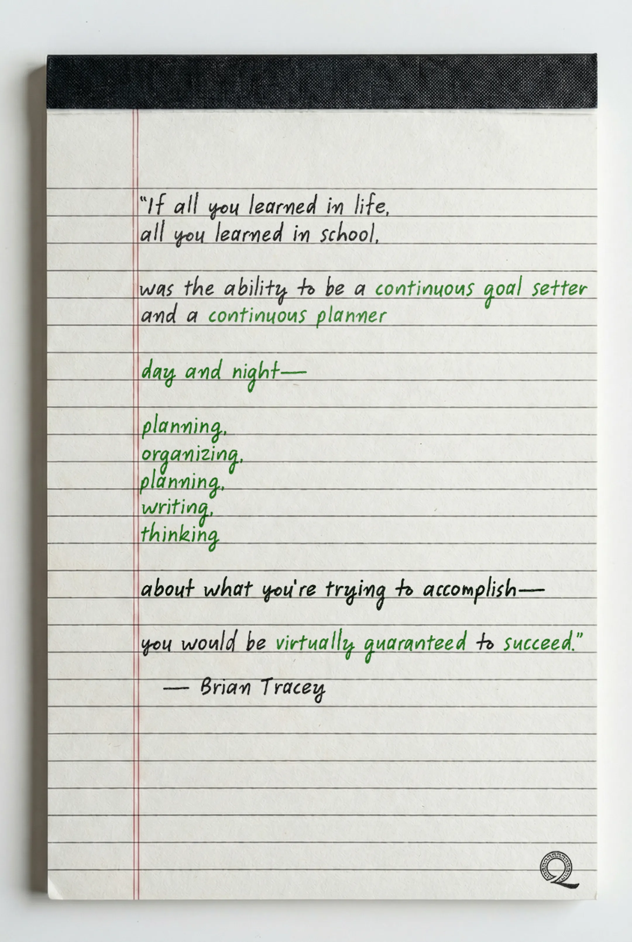 Quote by Brian Tracy on Planning - "If all you learned in life...you would be virtually guaranteed to succeed."