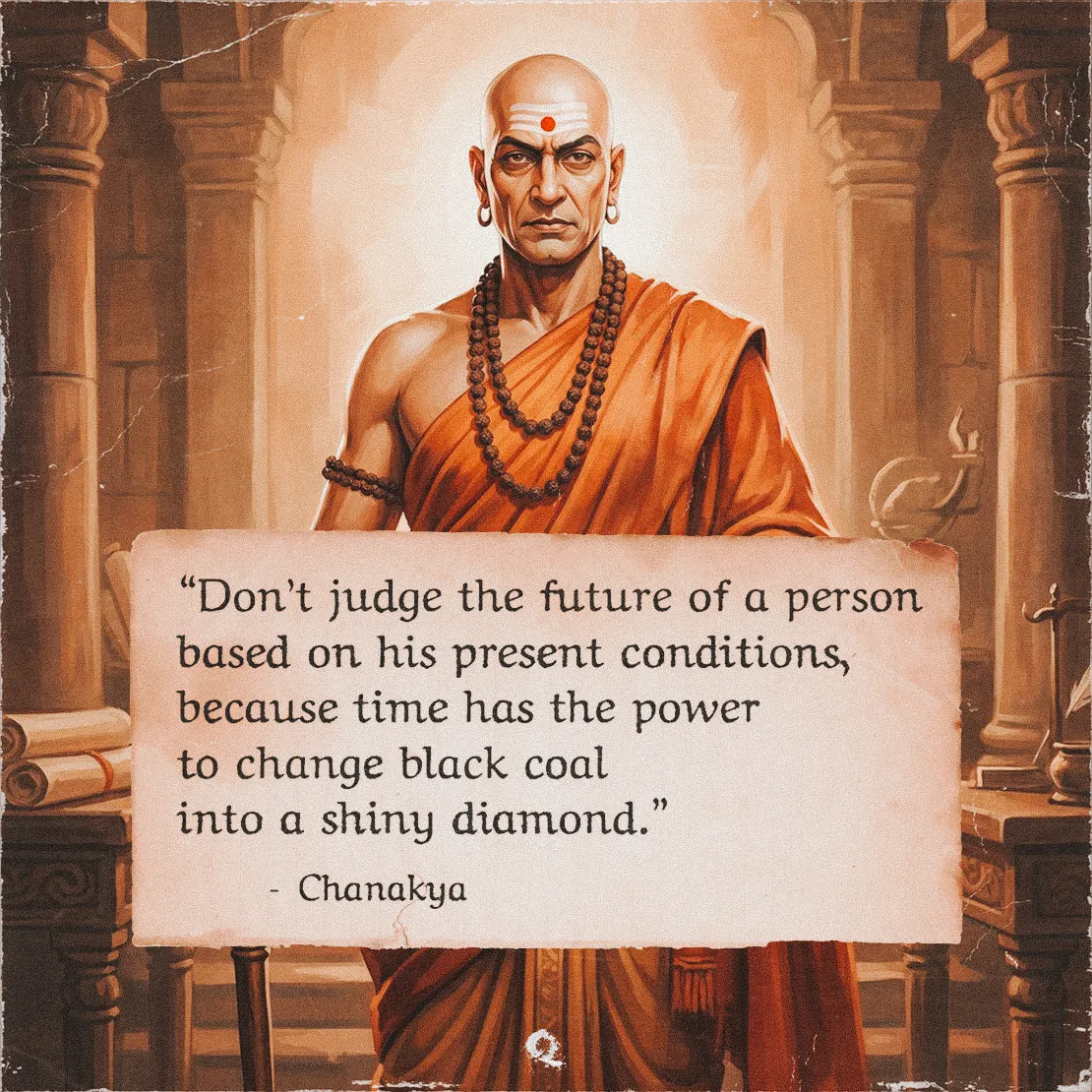 Quote by Chanakya on Potential - "Don't judge the future of a person based on his present conditions..."