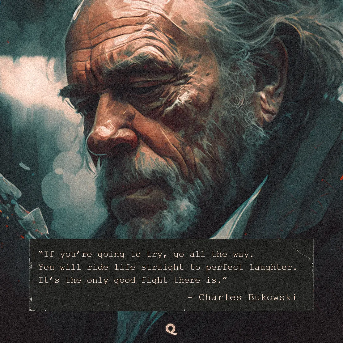 Quote by Charles Bukowski on Commitment - "If you’re going to try, go all the way. You will ride life..."