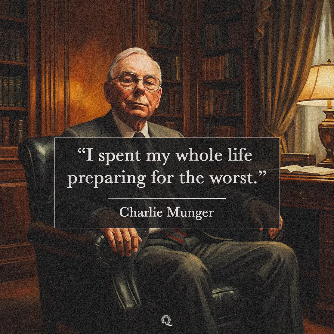Quote by Charlie Munger on Preparation - I spent my whole life preparing for the worst.