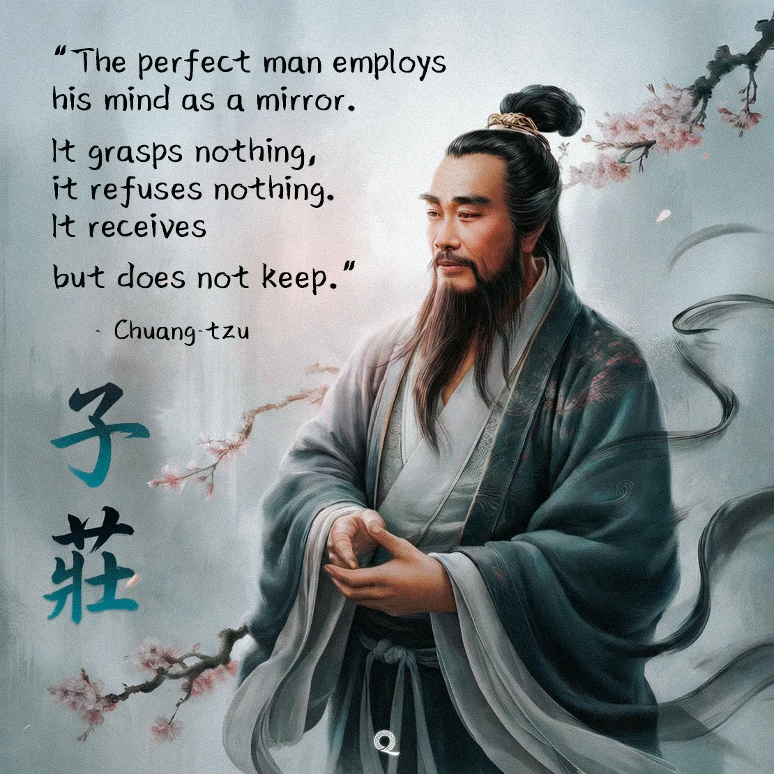 Quote by Chuang-tzu on Detachment - "The perfect man employs his mind as a mirror. It grasps nothing, it refuses nothing."