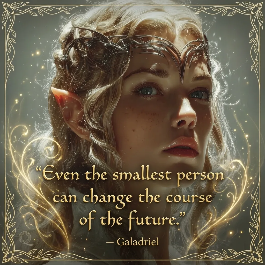 Quote by Galadriel on Motivation - Even the smallest person can change the course of the future.
