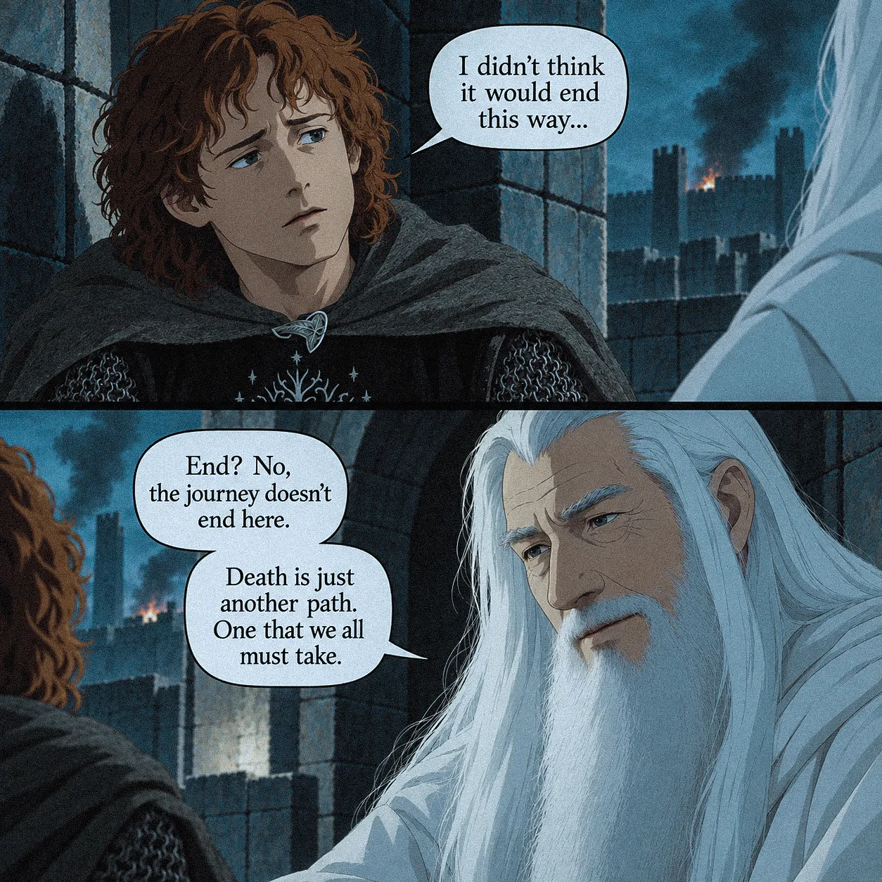 Quote by Gandalf the Grey on Life-and-death - "End? No, the journey doesn’t end here. Death is just another path."